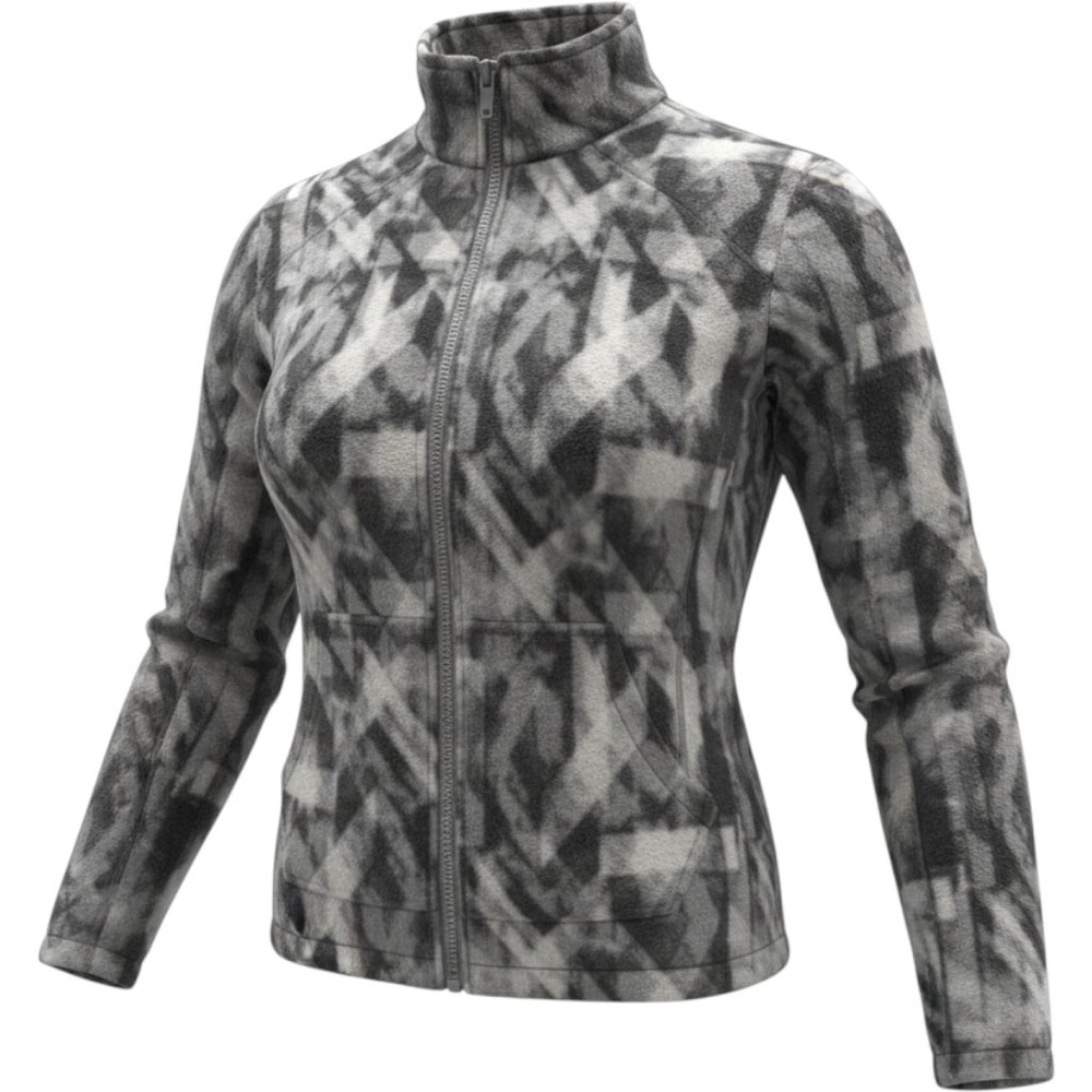 Eddie Bauer Kids Fleece Jacket Gray White Abstract Full Zip Size M 10/12